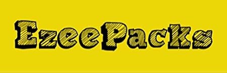 Ezeepacks logo - simple packaging box with golden highlights